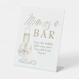 Pearls and Prosecco Vintage Mimosa Bar Sign 台座サイン