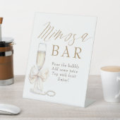 Pearls and Prosecco Vintage Mimosa Bar Sign 台座サイン (インサイチュ)
