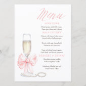 Pearls and Prosecco Whimsical Chic Menu Cards メニュー (正面)