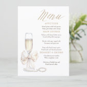 Pearls and Prosecco Whimsical Chic Menu Cards メニュー (スタンド正面)