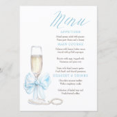 Pearls and Prosecco Whimsical Chic Menu Cards メニュー (正面)