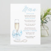 Pearls and Prosecco Whimsical Chic Menu Cards メニュー (スタンド正面)