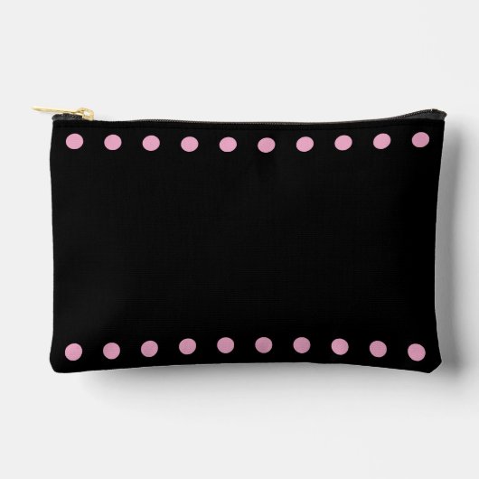 Pearls Cosmetic Bag (Black & Pink) アクセサリーポーチ (正面)