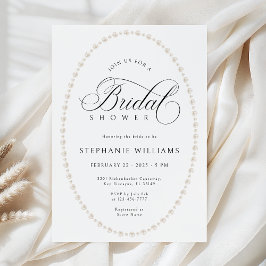 Pearls Frame Bridal Shower Invitation 招待状