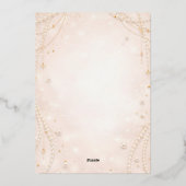 Pearls Gold Bow Girl Baptism Christening 箔招待状 (裏面)