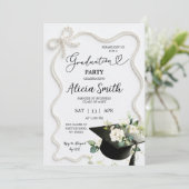 Pearls Graduation Party Invitation 招待状 (スタンド正面)