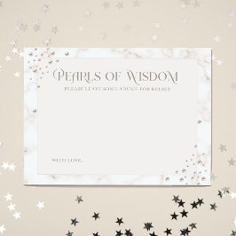 Pearls of Wisdom Bridal Shower Advice エンクロージャーカード