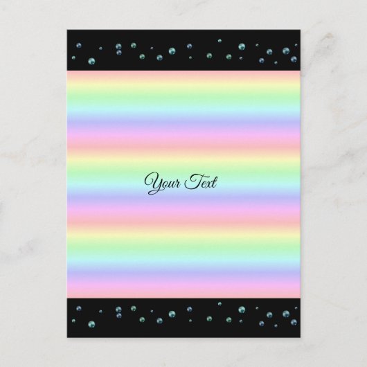 Pearls on Black and Rainbow ポストカード (正面)