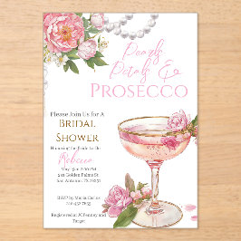 Pearls, Petals & Prosecco Bridal Shower Invitation アクリル招待状