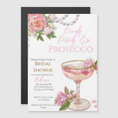 Pearls, Petals & Prosecco Bridal Shower Invitation マグネット招待状 (正面/裏面)