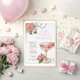 Pearls, Petals & Prosecco Bridal Shower Invitation 招待状