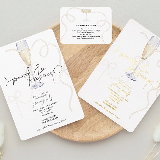 Pearls, Petals + Prosecco | Pearl Bridal Shower  招待状