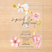 Pearls, Petals + Prosecco | Petals Bridal Shower  アクリル招待状 (正面)