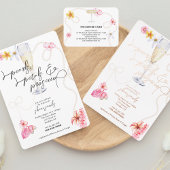 Pearls, Petals + Prosecco | Trendy Bridal Shower  箔招待状