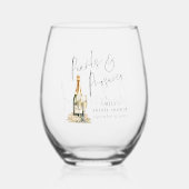 Pearls Proseccoの名前Brigdesmaidであることをありがとう ステムなしワイングラス (正面)