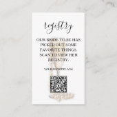 Pearls & ProseccoブライダルシャワーQRコードレジストリ エンクロージャーカード (正面)