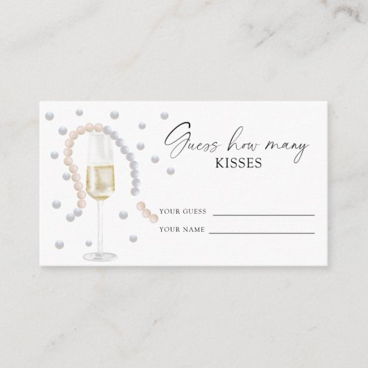 Pearls & Prosecco -キス数を推測 エンクロージャーカード (正面)
