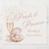 Pearls & Prosecco ワインボトル ラベル | ブライダル (シングルラベル)