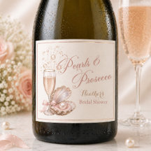 Pearls & Prosecco ワインボトル ラベル | ブライダル 