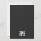 Pearls & Prosecco Black Bow QR Code Bridal Shower 招待状 (裏面)