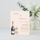 Pearls Prosecco blush bow Bridal Shower invitation (スタンド正面)