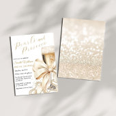 Pearls & Prosecco Bow Bridal Shower Invitation 招待状
