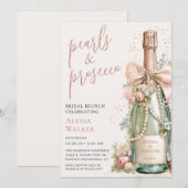 Pearls & Prosecco Bridal Brunch 招待状 (正面/裏面)