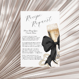 Pearls & Prosecco Bridal Recipe Black Bow エンクロージャーカード