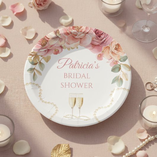 Pearls & Prosecco Bridal Shower ペーパープレート