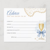 Pearls & Prosecco Bridal Shower Advice Card (正面)