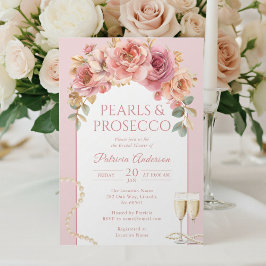 Pearls & Prosecco Bridal Shower Invitation 招待状