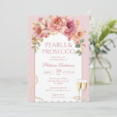 Pearls & Prosecco Bridal Shower Invitation 招待状 (スタンド正面)