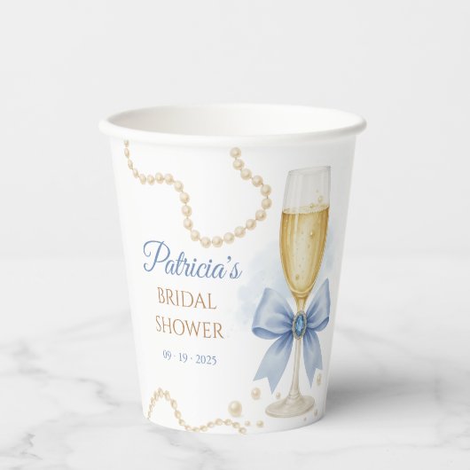 Pearls & Prosecco Bridal Shower Paper Cup 紙コップ (正面)