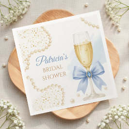 Pearls & Prosecco Bridal Shower Paper Napkin スタンダードカクテルナプキン