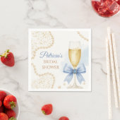 Pearls & Prosecco Bridal Shower Paper Napkin スタンダードカクテルナプキン (インサイチュ)