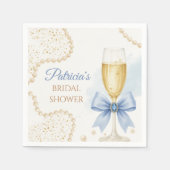 Pearls & Prosecco Bridal Shower Paper Napkin スタンダードカクテルナプキン (正面)