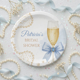 Pearls & Prosecco Bridal Shower Paper Plate ペーパープレート