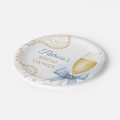 Pearls & Prosecco Bridal Shower Paper Plate ペーパープレート (アングル)