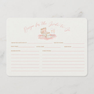 Pearls & Prosecco Bridal Shower Recipe Card エンクロージャーカード