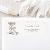  Pearls & Prosecco Bridal Shower Return Address  ラベル (インサイチュ)