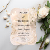 Pearls Prosecco Champagne elegant birthday  招待状