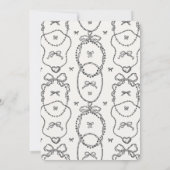 Pearls & Prosecco Coquette Bow Bridal Shower Invit (裏面)