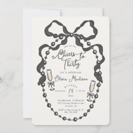 Pearls & Prosecco Coquette Bow Bridal Shower Invit