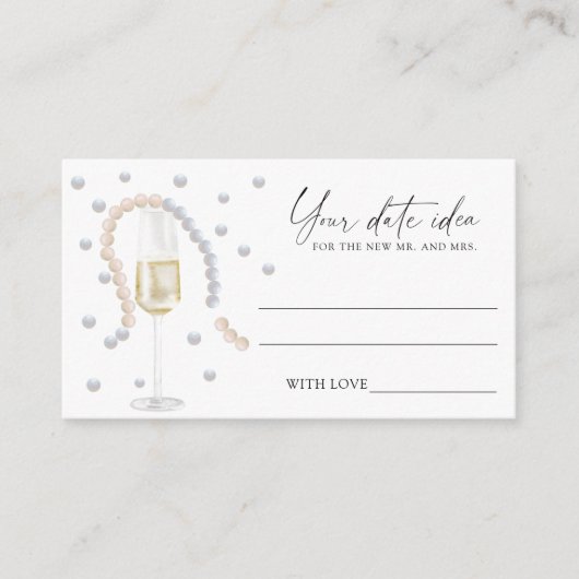 Pearls & Prosecco - Date nightアイディア\ Date jar エンクロージャーカード (正面)