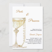 Pearls Prosecco elegant Bridal Shower 招待状 (正面)