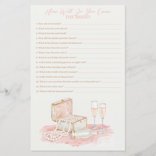 Pearls & Prosecco How Well Do You Know Her Game (正面)