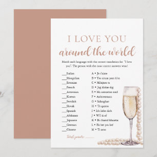 Pearls & Prosecco I Love You Around the World Game 招待状