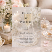 Pearls Prosecco luxury Bridal Shower 招待状
