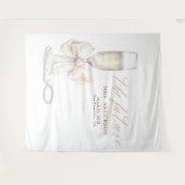 Pearls & Prosecco Mrs Photo Prop Backdrop タペストリー (正面(横))