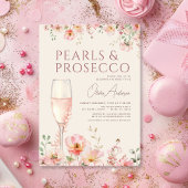Pearls & Prosecco Wildflower Bridal Shower  招待状